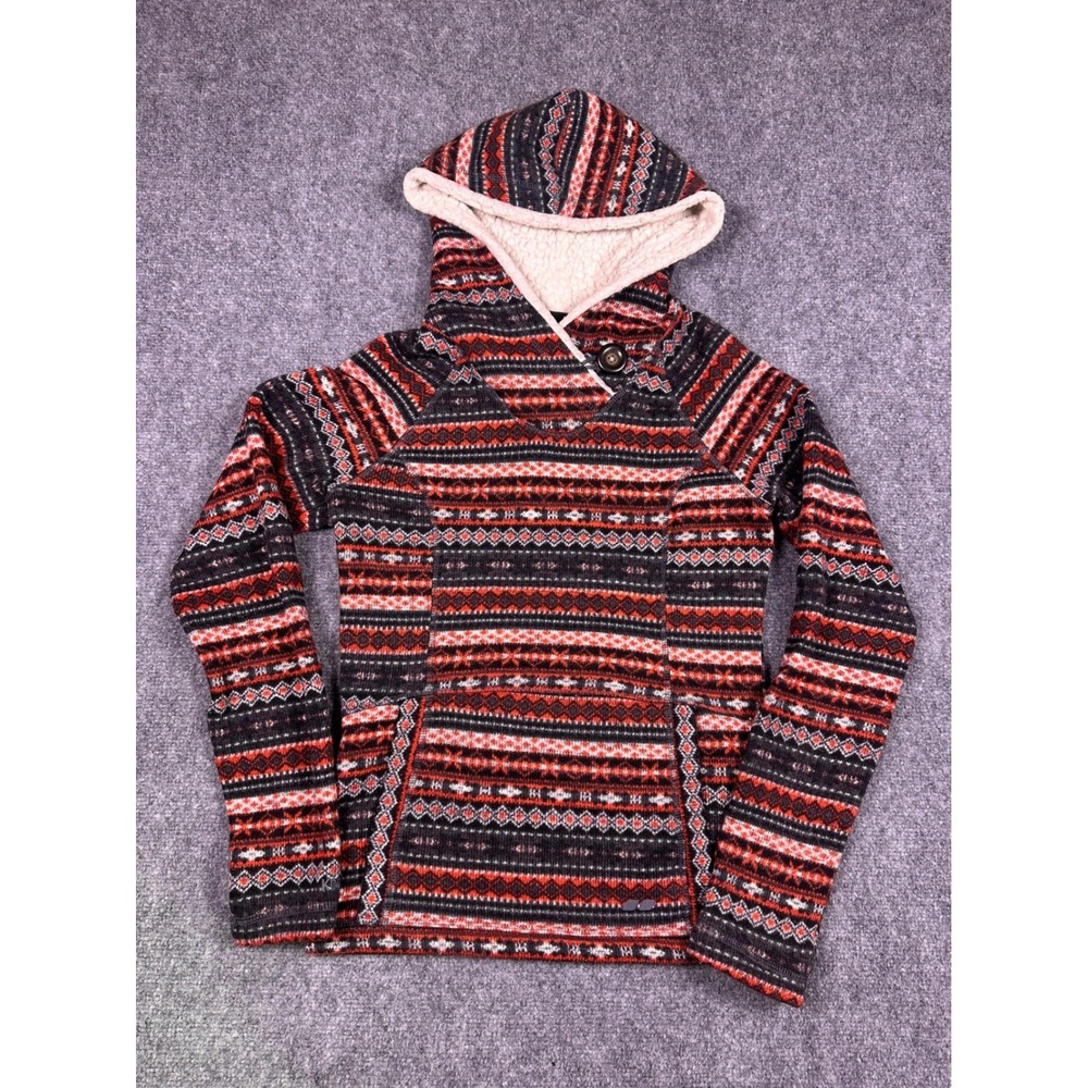 Koppen sweater Womens SmallAztec Fair Isle Print Fleece Lined Hoodie Pullover